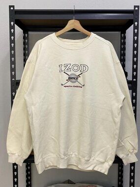 Izod Lacoste Golf Crewneck Sweatshirt - Men’s Large - Ivory